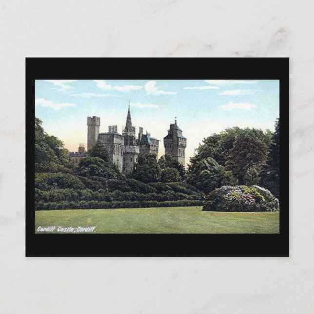 Old Postcard, Cardiff Castle Postcard (Front)