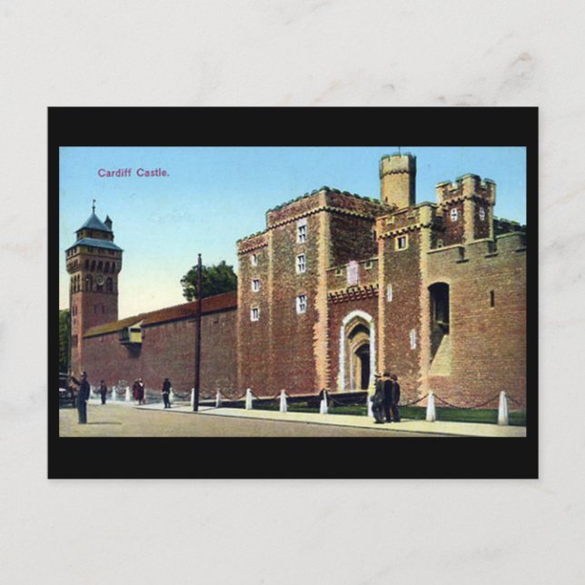 Old Postcard, Cardiff Castle Postcard (Front)