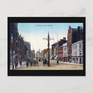 Old Postcard, Cardiff, St Mary Street Postcard