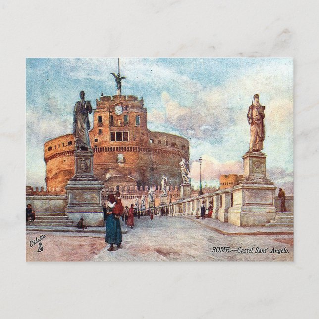 Old Postcard - Castel Sant' Angelo, Rome (Front)