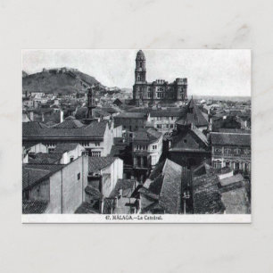 Old Postcard - Cathedral, Malaga, Spain.