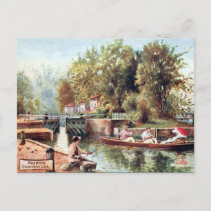 Old Postcard - Caversham Lock, Reading, Berkshire