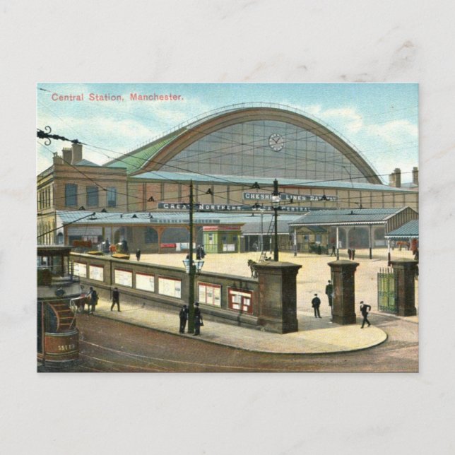 Old Postcard - Central Station, Manchester (Front)