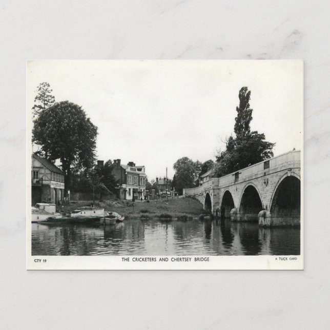 Old Postcard - Chertsey, Bridge, Surrey (Front)