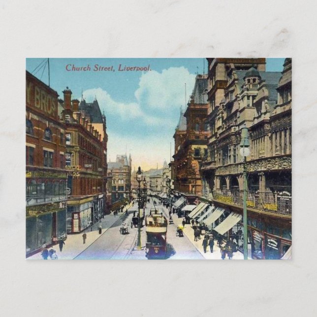 Old Postcard - Church Street, Liverpool (Front)