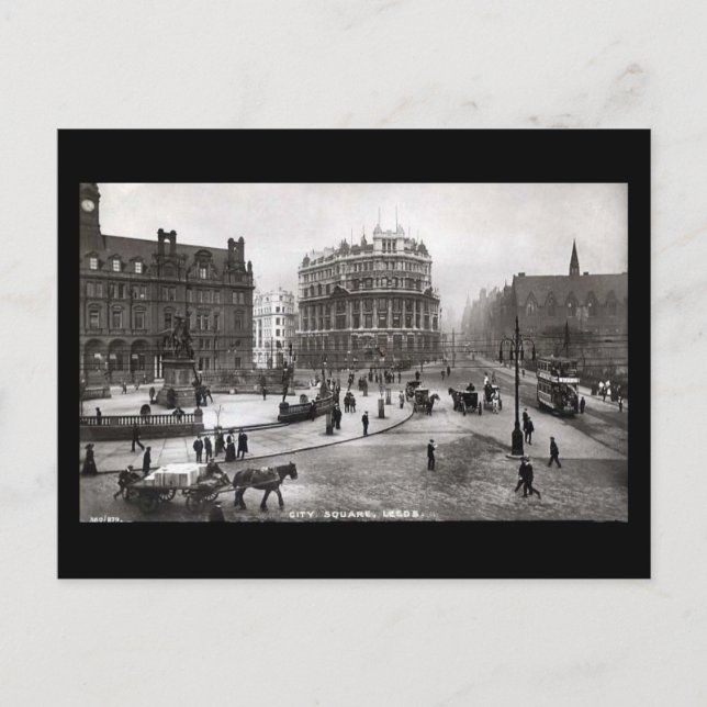 Old Postcard, City Square, Leeds Postcard (Front)