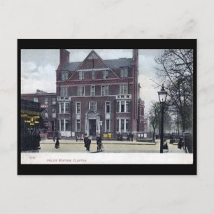 Old Postcard - Clapton Police Station, London
