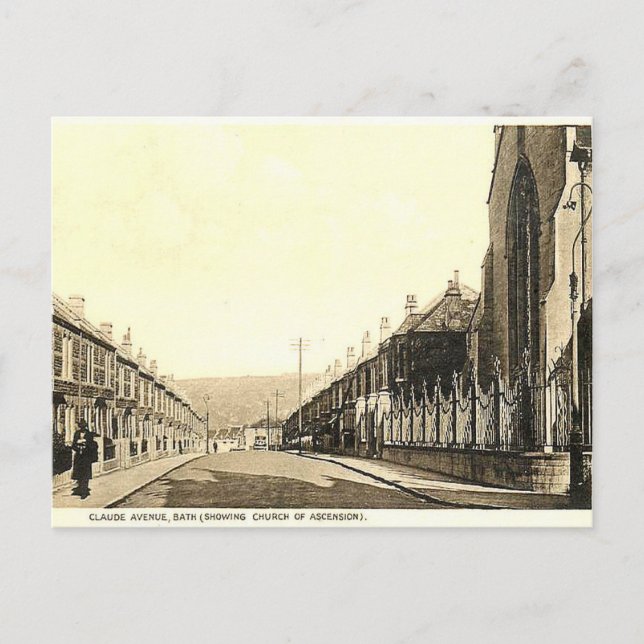 Old Postcard - Claude Ave, Bath, Somerset (Front)