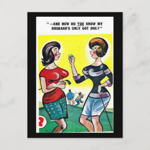 Old Postcard - Comic - Golf