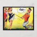 Old Postcard - Comic Golf - 