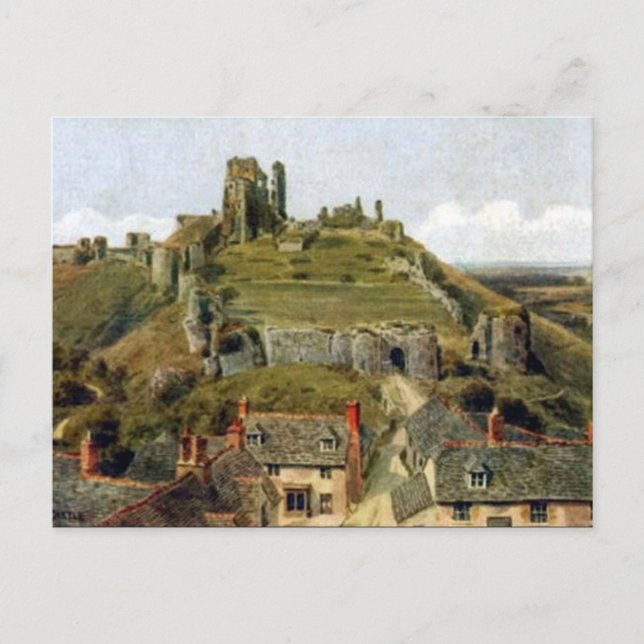 Old Postcard - Corfe Castle, Dorset (Front)