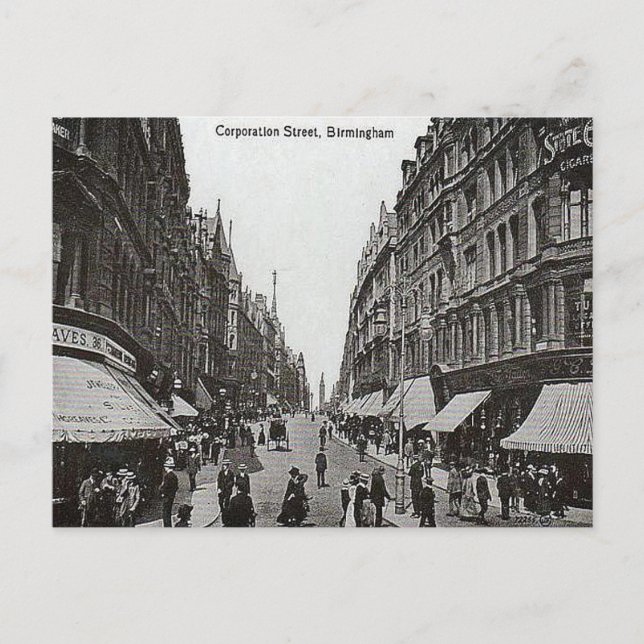 Old Postcard - Corporation Street, Birmingham (Front)