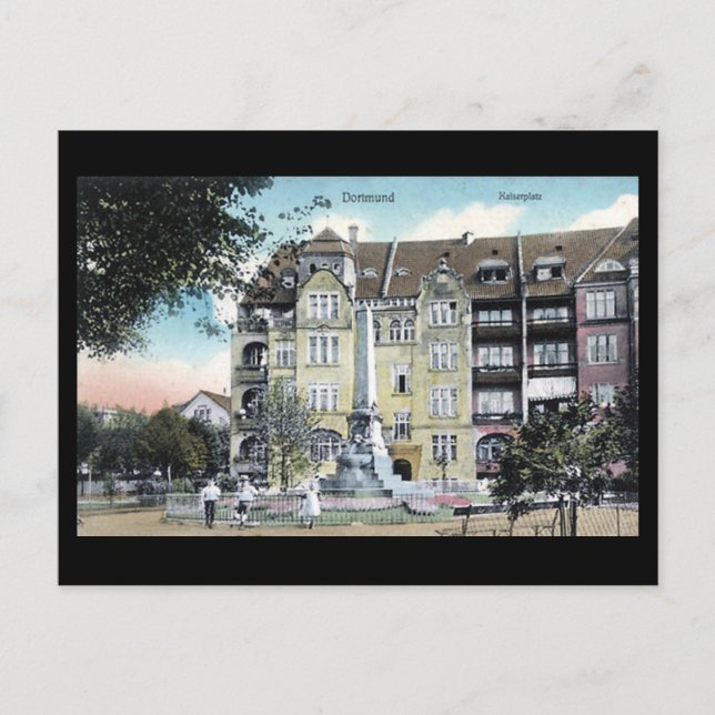 Old Postcard - Dortmund, Kaiserplatz in 1908 (Front)