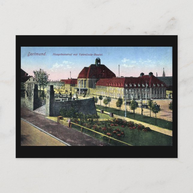 Old Postcard - Dortmund Railway Station (Front)
