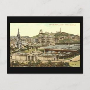 Old Postcard, Edinburgh from the Castle Postcard