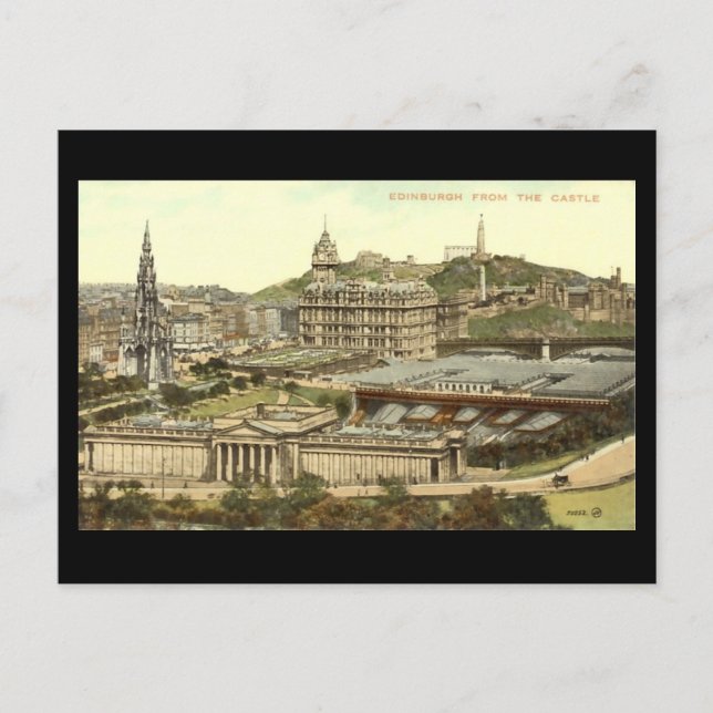 Old Postcard, Edinburgh from the Castle Postcard (Front)