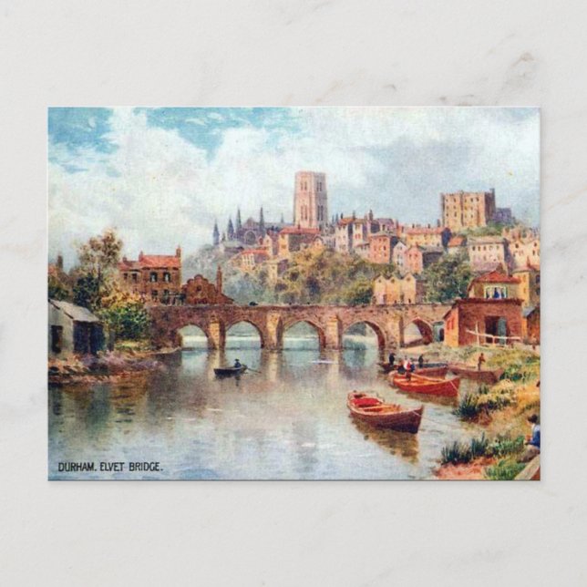 Old Postcard - Elvet Bridge, Durham (Front)