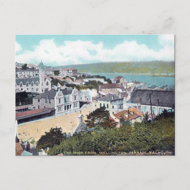 Old Postcard - Falmouth, Cornwall (Front)