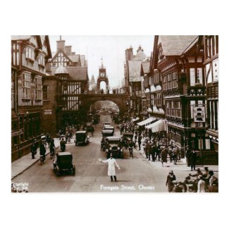Old Postcard - Foregate Street, Chester, England