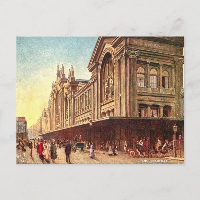 Old Postcard - Gare du Nord, Paris (Front)