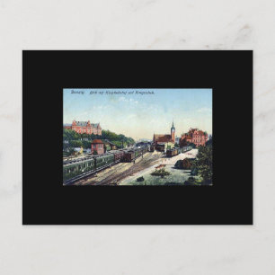 Old Postcard, Gdansk/Danzig - Railway Station Postcard