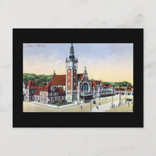 Old Postcard, Gdansk (Danzig) Railway Station Postcard