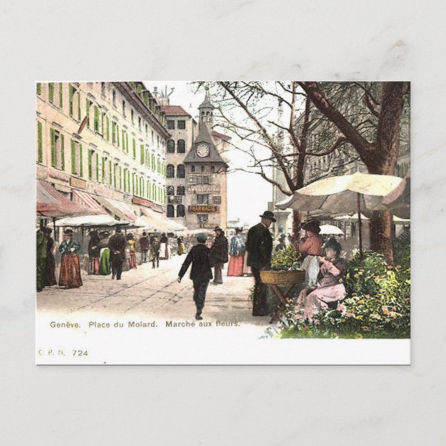 Old Postcard - Geneva, Switzerland (Front)