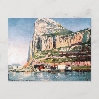 Old Postcard - Gibraltar - the Galleries