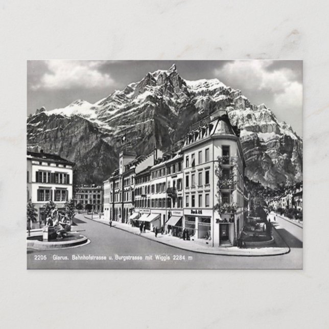 Old Postcard - Glarus, Switzerland (Front)