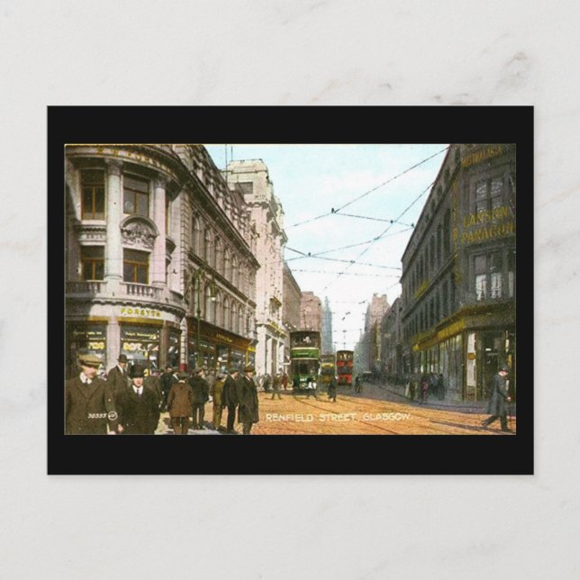 Old Postcard, Glasgow, Renfield Street Postcard (Front)