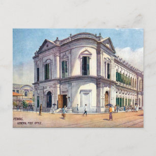 Old Postcard - GPO, Penang, Malaysia