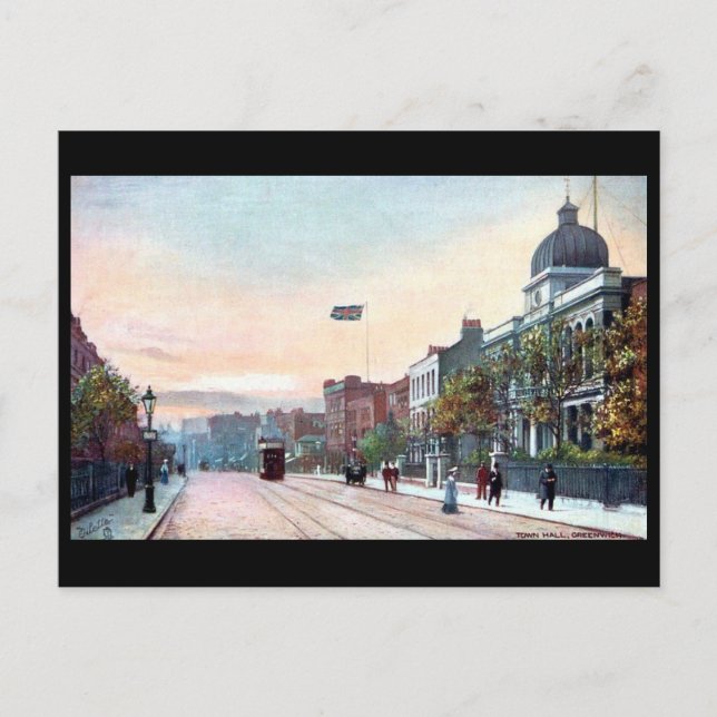 Old Postcard - Greenwich Town Hall, London (Front)