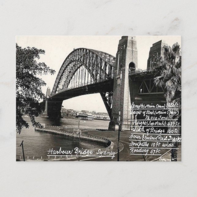 Old Postcard - Harbour Bridge, Sydney, NSW (Front)