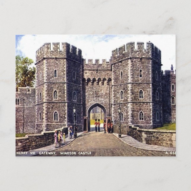 Old Postcard - Henry VIII Gateway, Windsor Castle (Front)