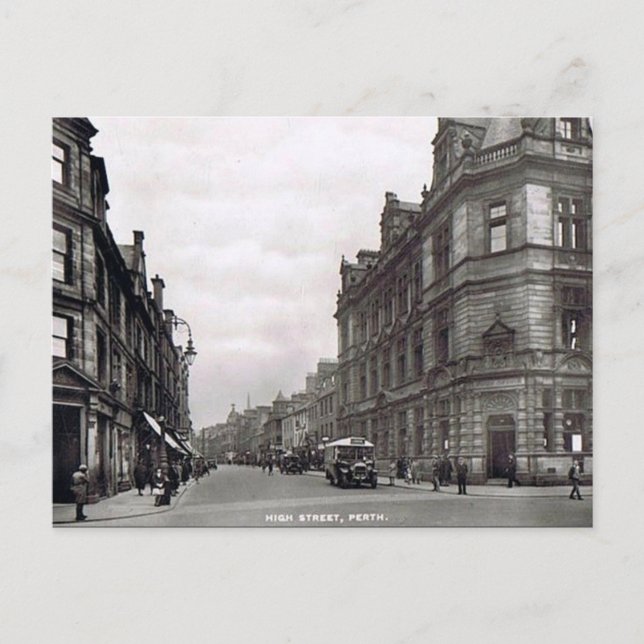 Old Postcard - High St, Perth, Scotland (Front)