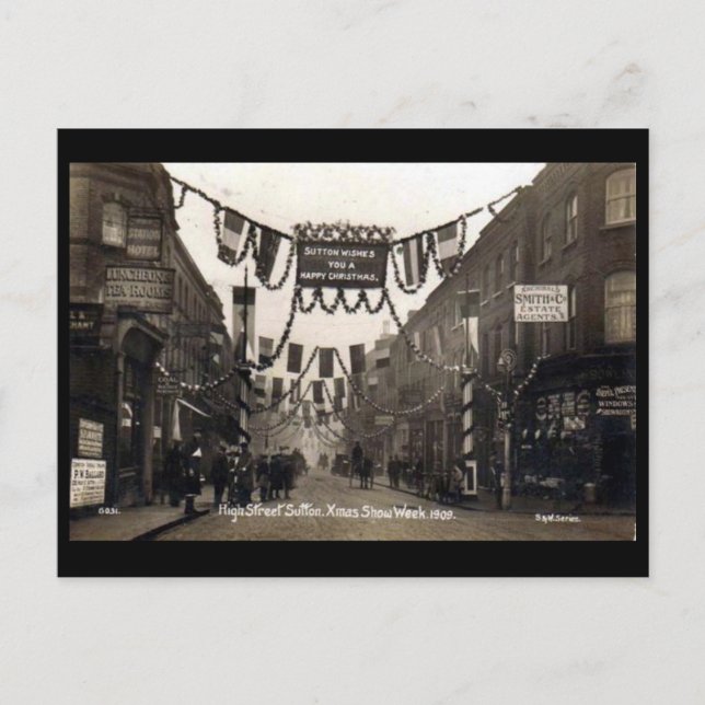 Old Postcard - High St, Sutton, Surrey (Front)