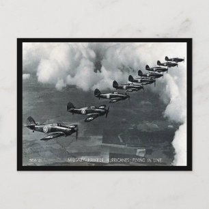 Old Postcard - Hurricanes Flying in Line