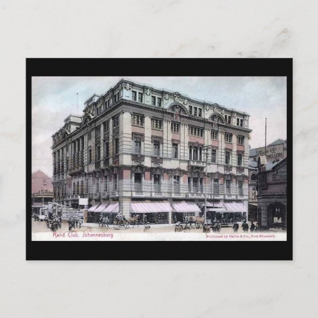 Old Postcard - Johannesburg, the Rand Club (Front)