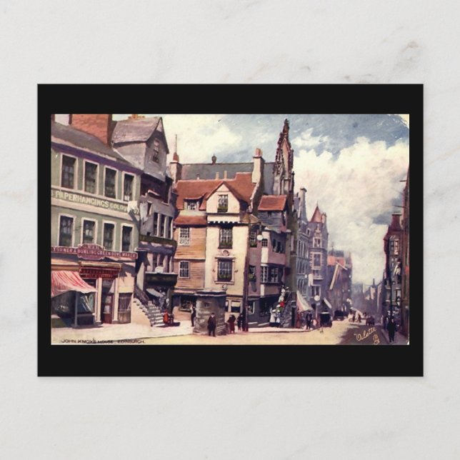 Old Postcard, John Knox's House, Edinburgh Postcard (Front)