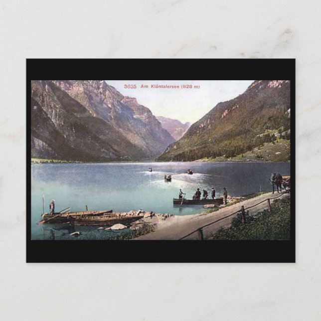 Old Postcard - Klontalersee, Glarus, Switzerland. (Front)