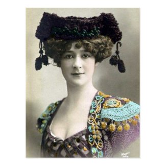 Old Postcard - Lady in a Hat