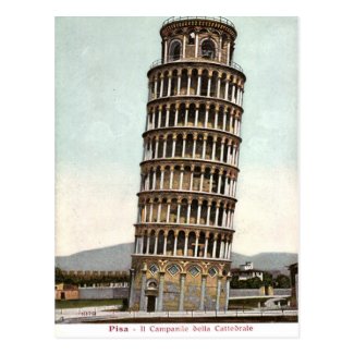 Old Postcard - Leaning Tower of Pisa