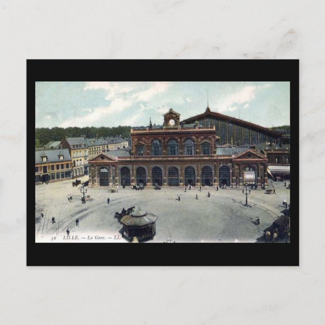 Old Postcard - Lille Station (Front)