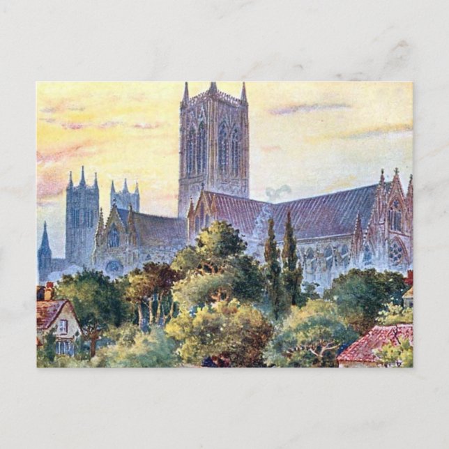 Old Postcard - Lincoln Cathedral (Front)