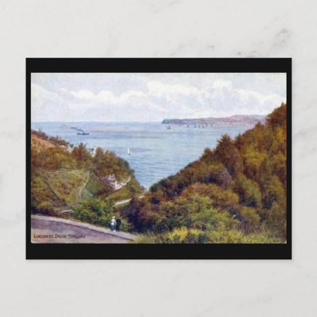 Old Postcard - Lincombe Drive, Torquay (Front)