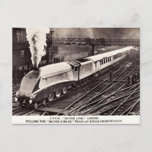 Old Postcard - LNER "Silver Link" at Kings Cross