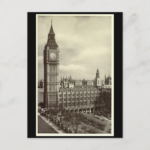 Old Postcard, London, Big Ben and Parliament Postcard
