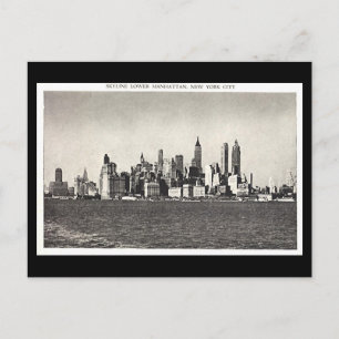 Old Postcard - Lower Manhattan Skyline