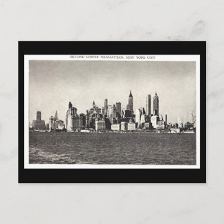 Old Postcard - Lower Manhattan Skyline