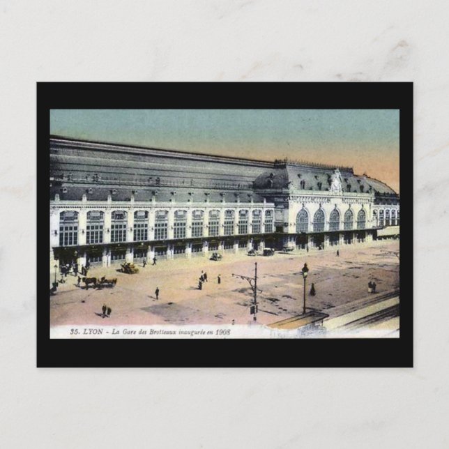 Old Postcard - Lyon, France - Gare des Brotteaux (Front)